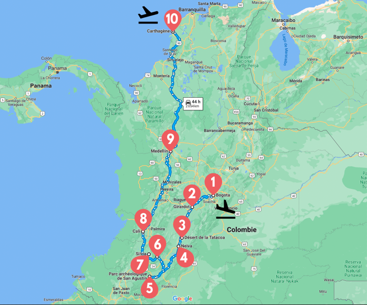 itineraire colombie 3 semaines