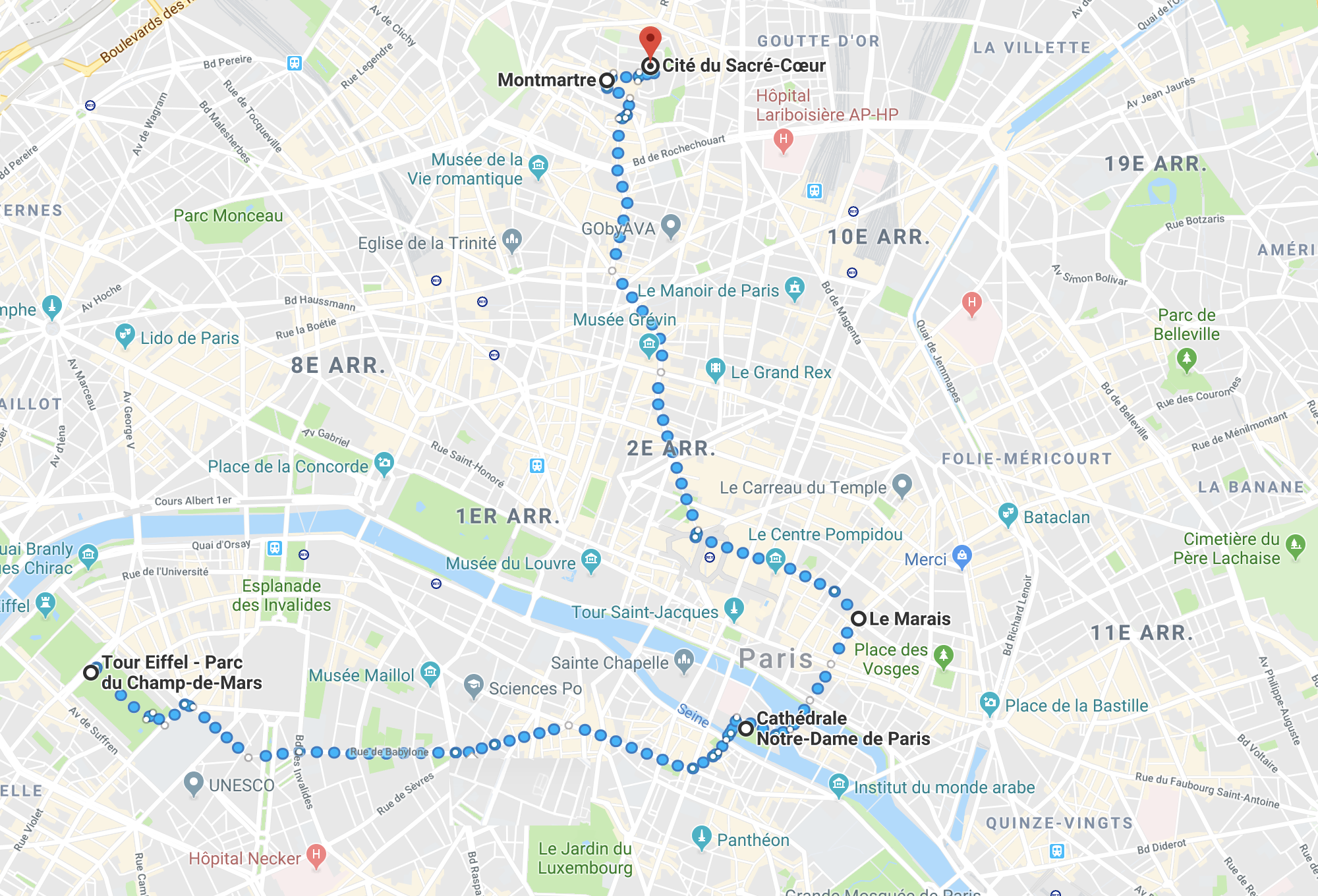 paris-citytrip-voyage1-incontournables-jour2-carte