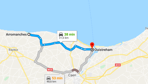 france-itineraire-voyage-1- arromanches - ouistreham